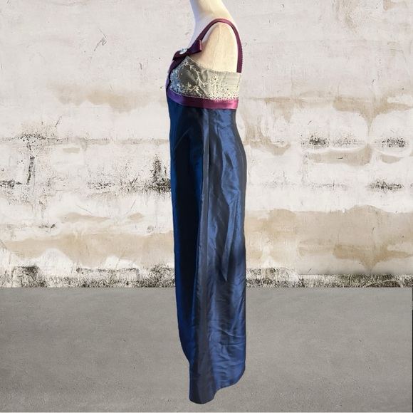 Edgar SN Diego Blue One Shoulder Sleeveless Gown - Picture 3 of 5